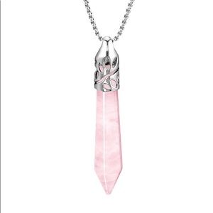 Rose Quartz pendant necklace, NWT